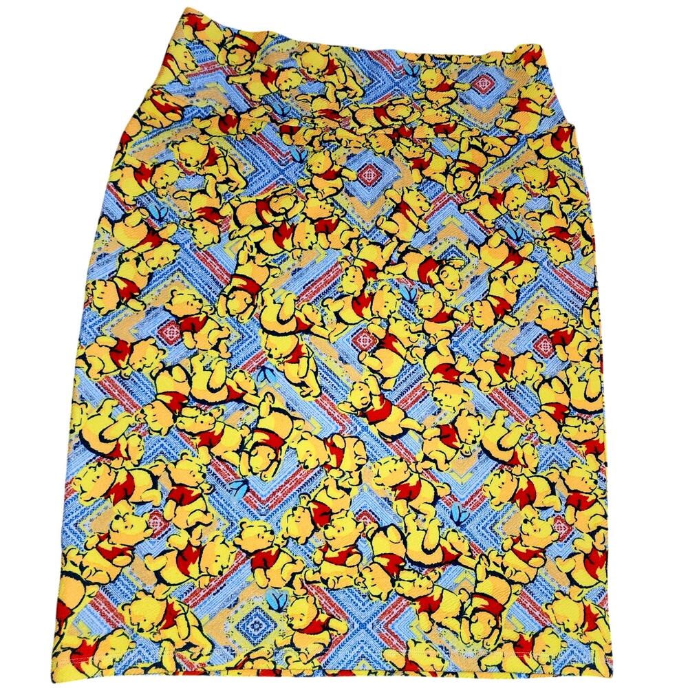 Lula Roe Lularoe Disney Winnie The Pooh Pencil Skirt Stretchy Large